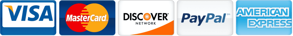 Accepted payment methods including PayPal and major credit cards